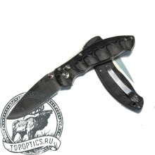 Нож Sanrenmu серии Athletic, лезвие 85 мм, рукоять микарта (чёрно-зелёная), крепление на ремень #EL-04MCT