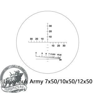 Бинокль Levenhuk Army 7x50 с сеткой #81933