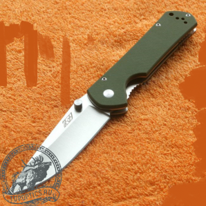 Нож Sanrenmu лезвие 90 мм, рукоять G10 зелёная, крепление на ремень #910-green