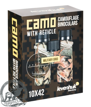 Бинокль Levenhuk Camo Pine 10x42 с сеткой #81926