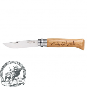 Нож Opinel Animalia №8 (нержавеющая сталь, заяц) #001623