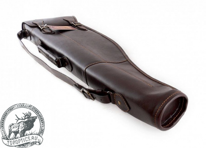 Ружейный чехол VEKTOR из натуральной кожи для любого двуствольного ружья в разобранном виде с длиной стволов до 760 мм #К-54