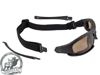Очки стрелковые защитные ShotTime Panthera (чёрные,  комплект с 4 линзами) #GST-005-BLK-K