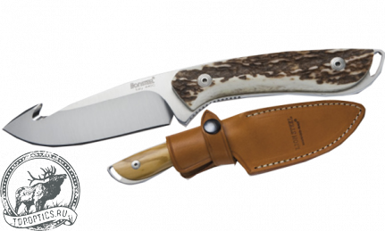 Нож LionSteel Hunting (лезвие 90 мм фиксированное со скиннером, рукоять оливковое дерево) #573 UL