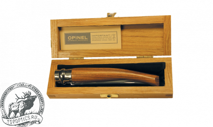 Нож Opinel (10 см, филейный, рукоять рог, в деревянной коробке) #000711