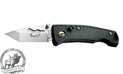 Нож Maserin (лезвие 75 мм, нержавеющая сталь с рисунком, рукоять черная) #461/C