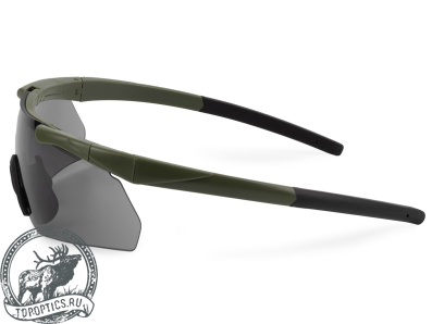 Очки стрелковые защитные ShotTime Caracal (зелёные, линза серая) #GST-035-AG-G