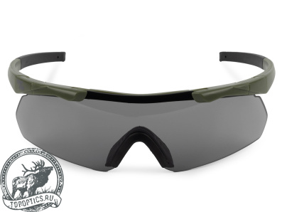 Очки стрелковые защитные ShotTime Caracal (зелёные, линза серая) #GST-035-AG-G