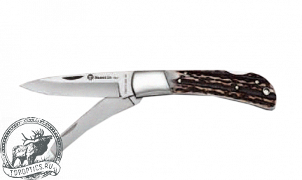 Нож Maserin (лезвие 75 мм, нержавеющая сталь и скиннер, рукоять олений рог) #126/2CVS
