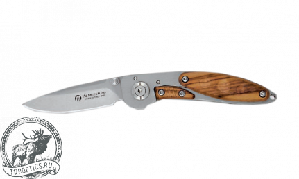 Нож Maserin (лезвие 57 мм, нержавеющая сталь, рукоять металл с вставками из розового дерева) #234/LG