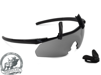 Очки стрелковые защитные ShotTime Caracal (чёрные, линза серая) #GST-035-BLK-G