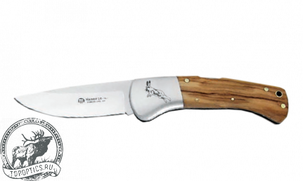 Нож Maserin (лезвие 80 мм, нержавеющая сталь, рукоять оливковое дерево, рисунок заяц) #759/ILP