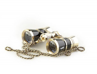 Бинокль театральный Veber Opera БГЦ 3x25 с цепочкой, черный/золотой