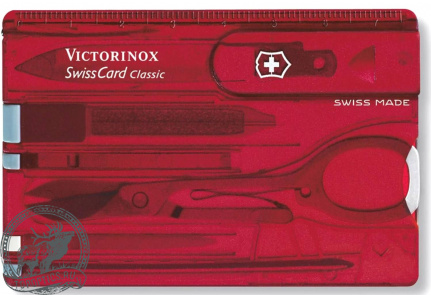 Швейцарская карточка Victorinox SwissCard Classic Ruby 10 функций #0.7100.T