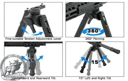 Сошки Leapers UTG Recon 360 TL M-Lok высота 20.3-30.5см #TL-BPM03