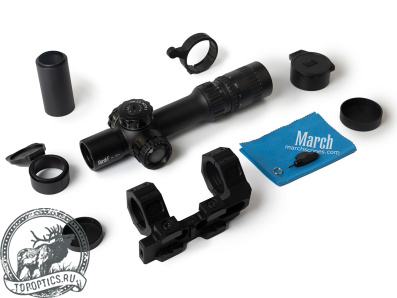 Прицел March-F 1-10x24 Shorty DR-TR1 FFP+SFP 30мм, с кронштейном #D10SV24FDIML_P DR-TR1