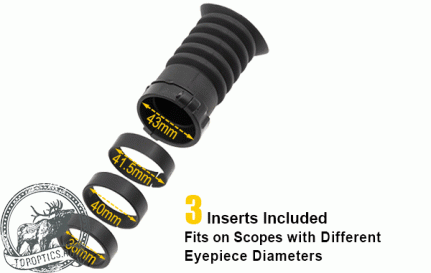 Наглазник Leapers для прицела (резиновый) + ободы крепежа на 36 мм, 40 мм, 43 мм или 41.5mm #SCP-ES403