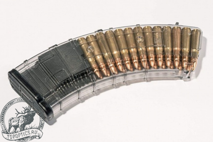Магазин Pufgun на ВПО-136/АК/АКМ/Сайга (с "сухарем") 7,62х39 на 30 патронов возможность укорочения #Mag SGA762 40-30/Tr