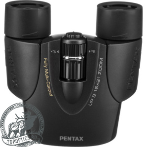 Бинокль Pentax 8-16х21 черный (компактные, фокусировка от 50см)