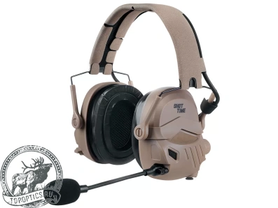 Наушники активные ShotTime с подключением к радиостанции, NRR 26dB, Tan