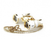 Бинокль театральный Veber Opera БГЦ 3x25 с цепочкой, белый/золотой