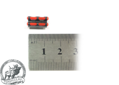 Мушка Nimar двойная (целик), оптоволоконная, красная, диаметр волокон 1,5мм, резьба 3мм #600.0056.3