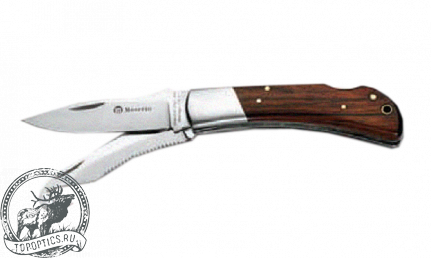 Нож Maserin (лезвие 75 мм, нержавеющая сталь и скиннер, рукоять дерево кокоболо) #125/2LG