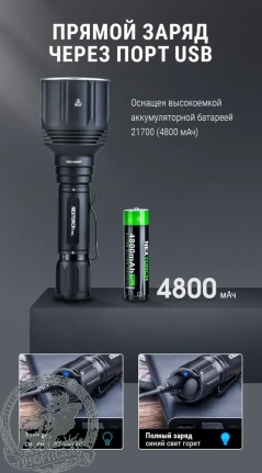 Фонарь тактический Nextorch T20L, 900 люмен 