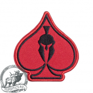 Патч Kryptek Spartan Spade (черный логотип на красном фоне ) #15SSPA