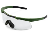 Очки стрелковые защитные ShotTime Caracal (зелёные, линза прозрачная) #GST-035-AG-C