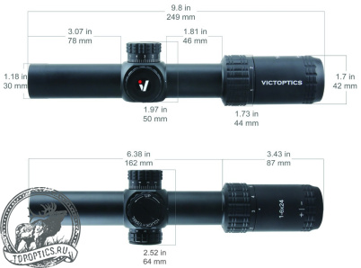 Оптический прицел Vector Optics VictOptics S6 1-6x24 (сетка VI-CTSIX) с подсветкой #OPSL22