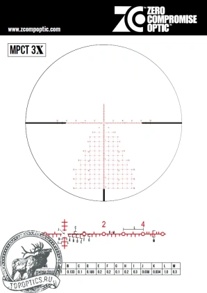 Оптический прицел Zero Compomise ZC420 4-20x50 FFP CCW 0.1MIL (сетка MPCT3X) с подсветкой