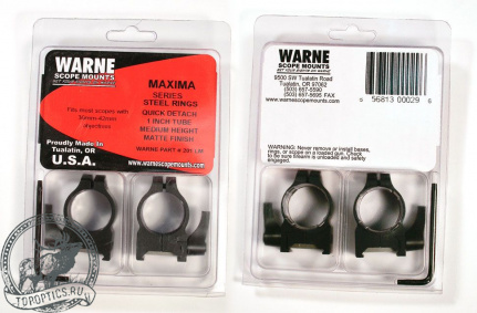 Крепления Warne MAXIMA Weaver 1" QD Medium быстросъемные BH=9.5 мм #201LM