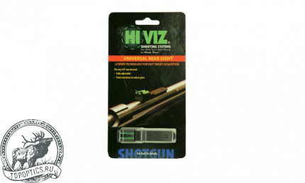 Целик HiViz Rifle/Shotgun двойной, зелен., для ружей и карабинов, на "ласточкин хвост" с планкой 9.5 мм. #UNI2006