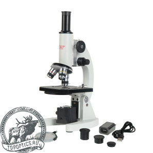 Микроскоп школьный Эврика 40х-640х (зеркало, LED) #28135