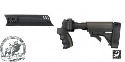 Комплект на помповые ружья Remington,Mossberg,Wincher, приклад складной телескопический + цевье #A.1.10.1130