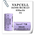 Аккумулятор Vapcell INR16340 T8 850mAh (2шт) 
