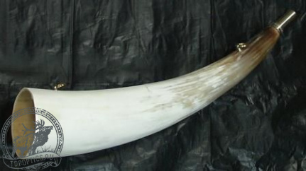 Горн охотничий из рога (длина 27 см)