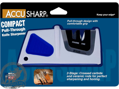 Точилка для ножей AccuSharp Compact Pull-Through, белый/голубой #080C