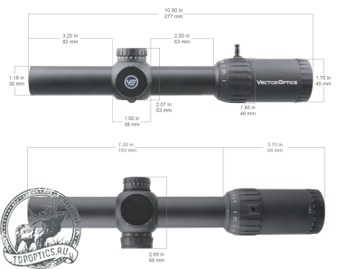 Оптический прицел Vector Optics Constantine 1-10x24 SFP сетка Tactical Dot MOA, широкоугольный, с подсветкой #SCOC-31