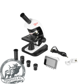 Микроскоп школьный Эврика 40х-1600х (вар. 3) цифровой
