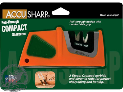 Точилка для ножей AccuSharp Compact Pull-Through, оранжевый/зелёный #081C