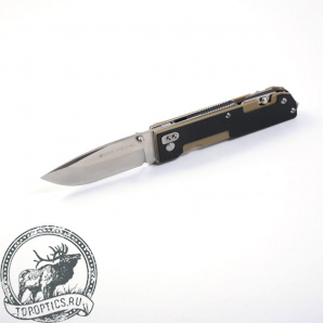 Нож Sanrenmu Real Steel, лезвие 84 мм, рукоять G10 чёрная-бежевая, крепление на ремень #M6 Coyote