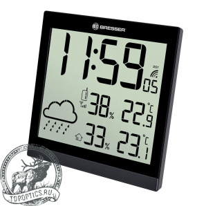 Метеостанция (настенные часы) Bresser TemeoTrend JC LCD с радиоуправлением черная