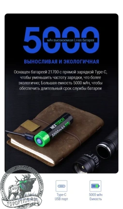 Фонарь тактический Nextorch T10L, 500 люмен 