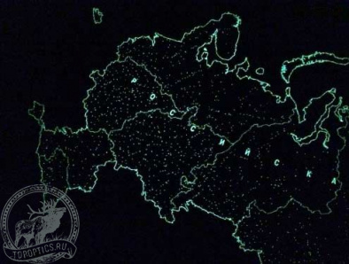 Карта Российской Федерации светящаяся в темноте настенная сувенирное издание в тубусе #72300