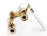 Бинокль театральный Veber Opera БГЦ 3x25 лорнет, белый/золотой