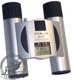 Бинокль Sturman 12x25 с термометром и часами