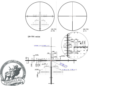 Прицел March-F 1-10x24 Shorty DR-TR1 FFP+SFP 30мм, с кронштейном #D10SV24FDIML_P DR-TR1