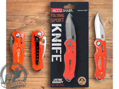Нож складной AccuSharp Folding Sport Knife нержавеющая сталь оранжевый #709C